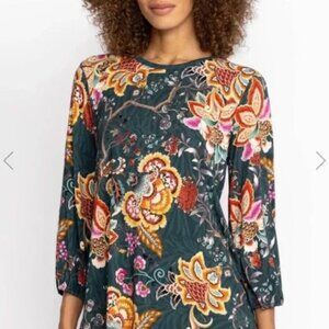 Johnny Was Orizaba Puff Sleeve Tee T-Shirt Top Floral Soft Scoop Neck S NWT